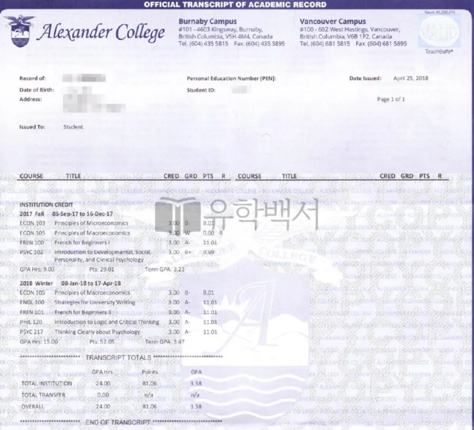 알렉산더 컬리지 Alexander College 2